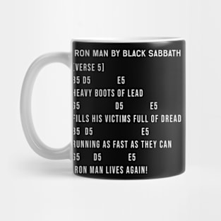 Iron Man Chords Lyrics Mug